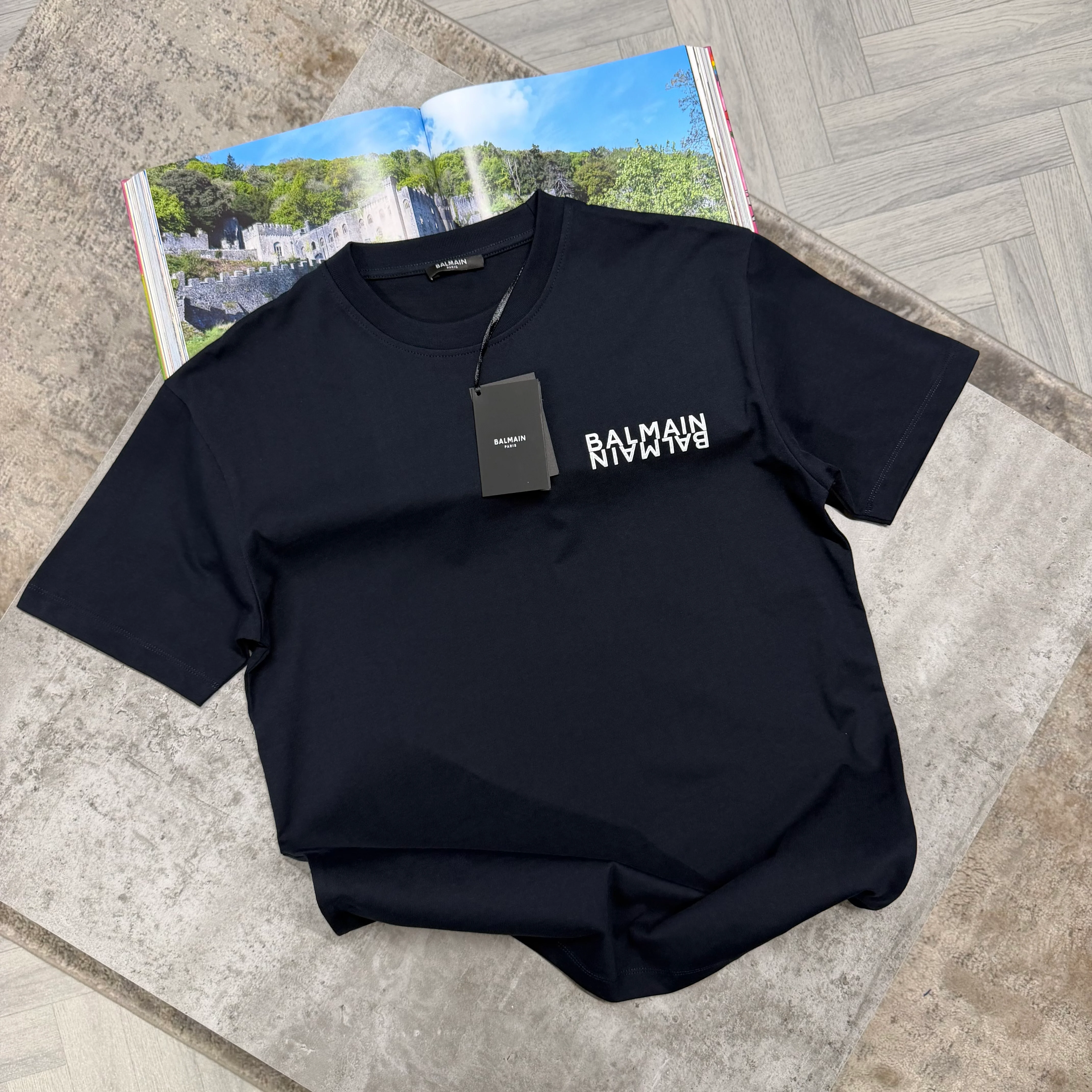 BLM DOUBLE LOGO T SHIRT - NAVY