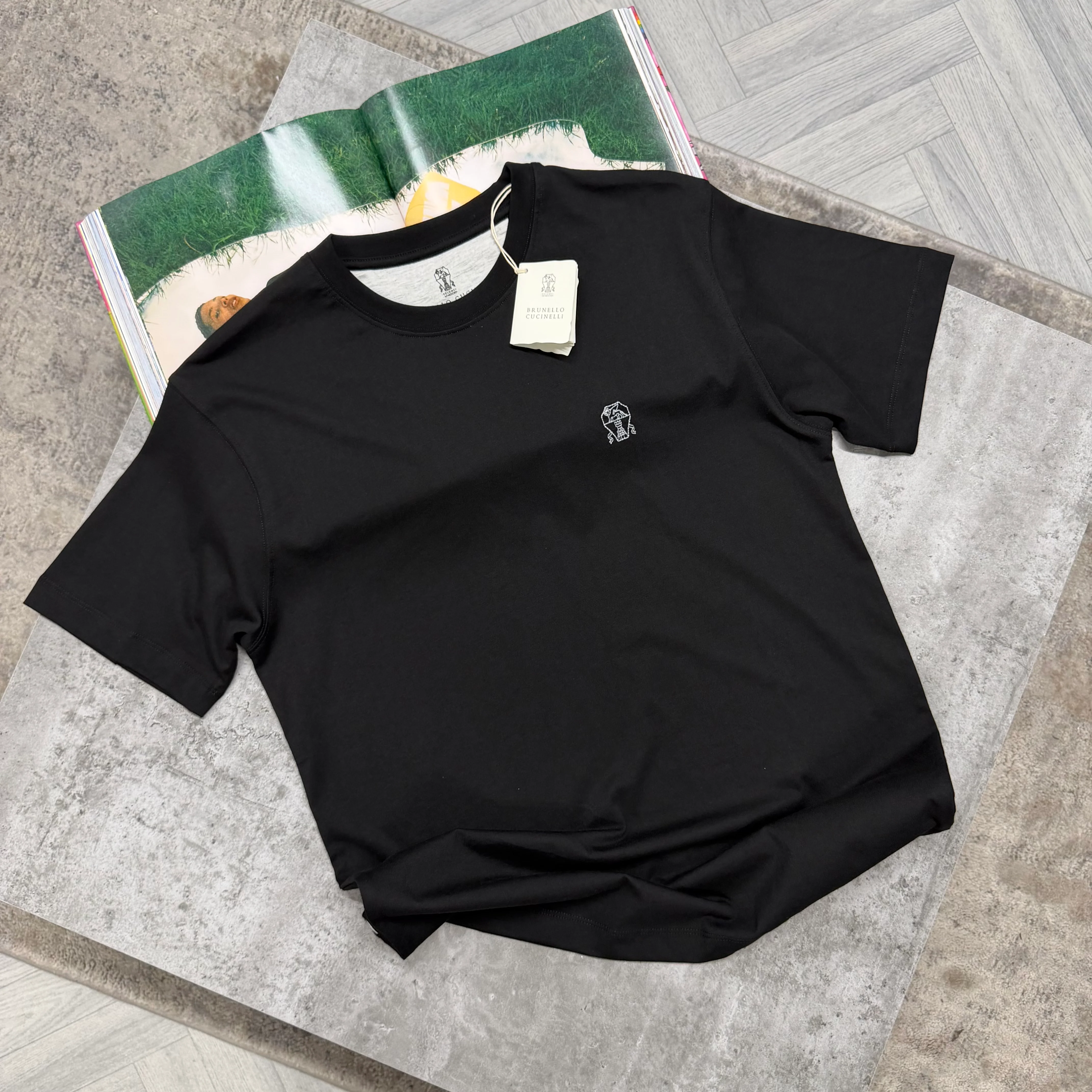 BRUNELLO LOGO T SHIRT - BLACK