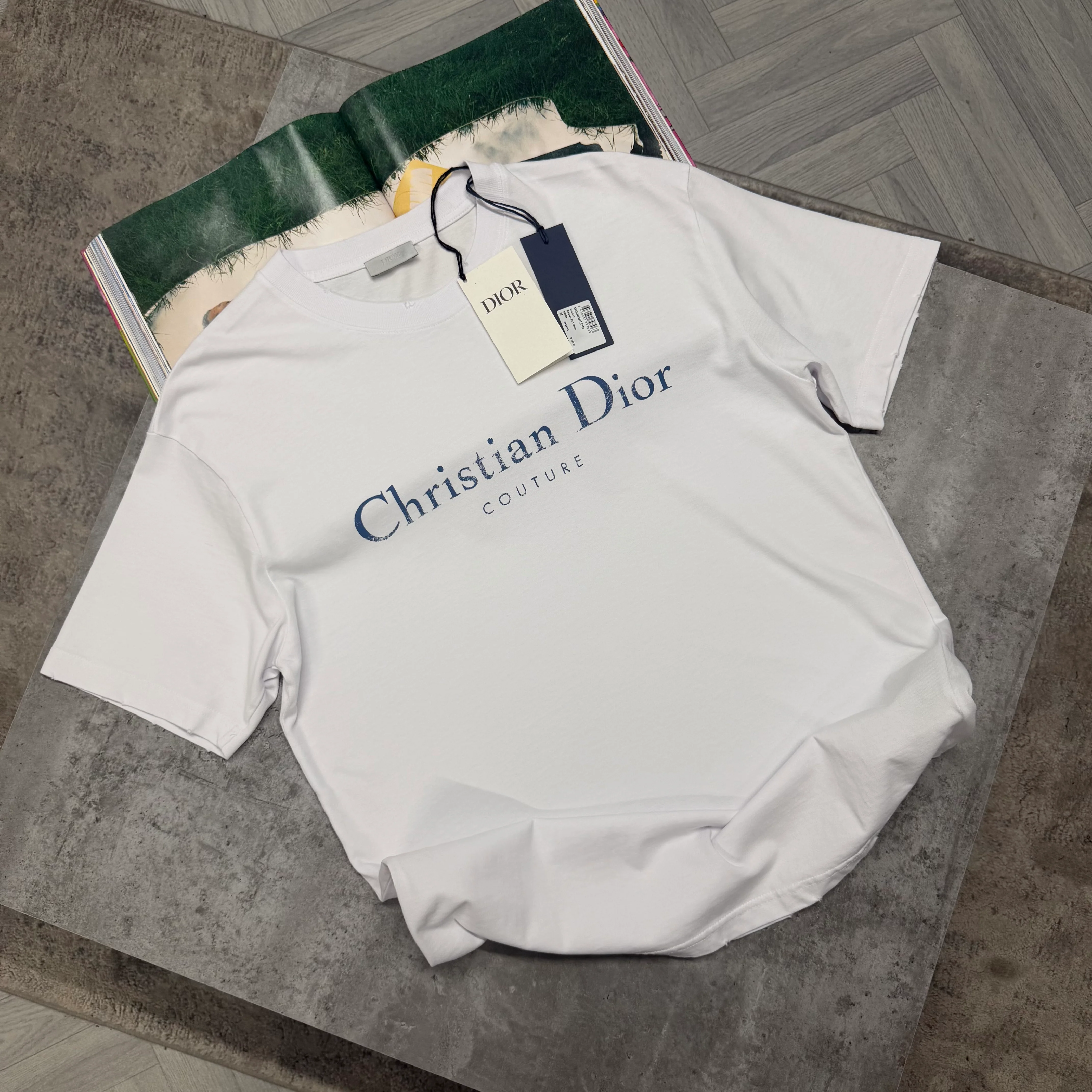 CD COUTURE T SHIRT - WHITE / BLUE