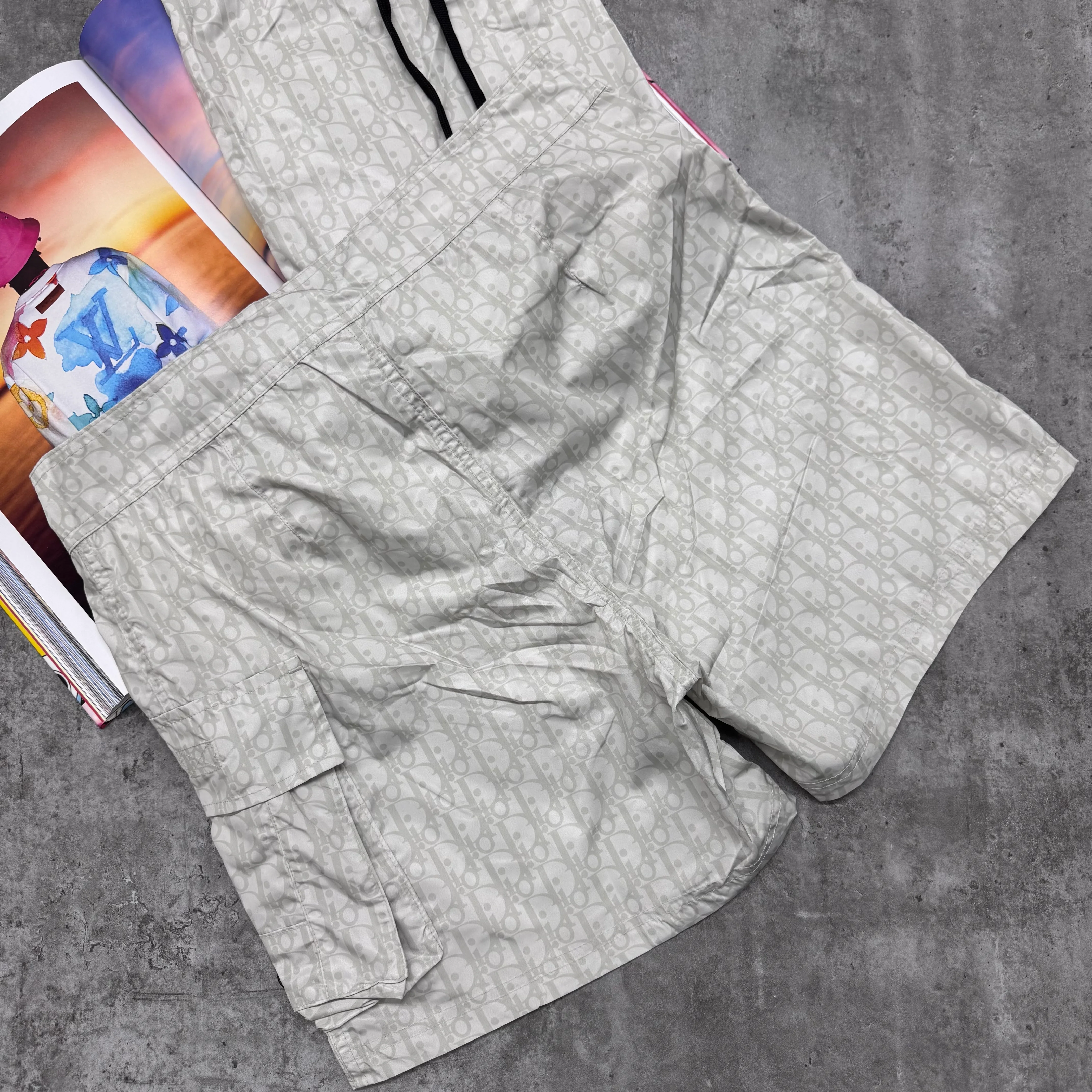 CD OBLIQUE SWIM SHORTS - LIGHT GREY - Image 2