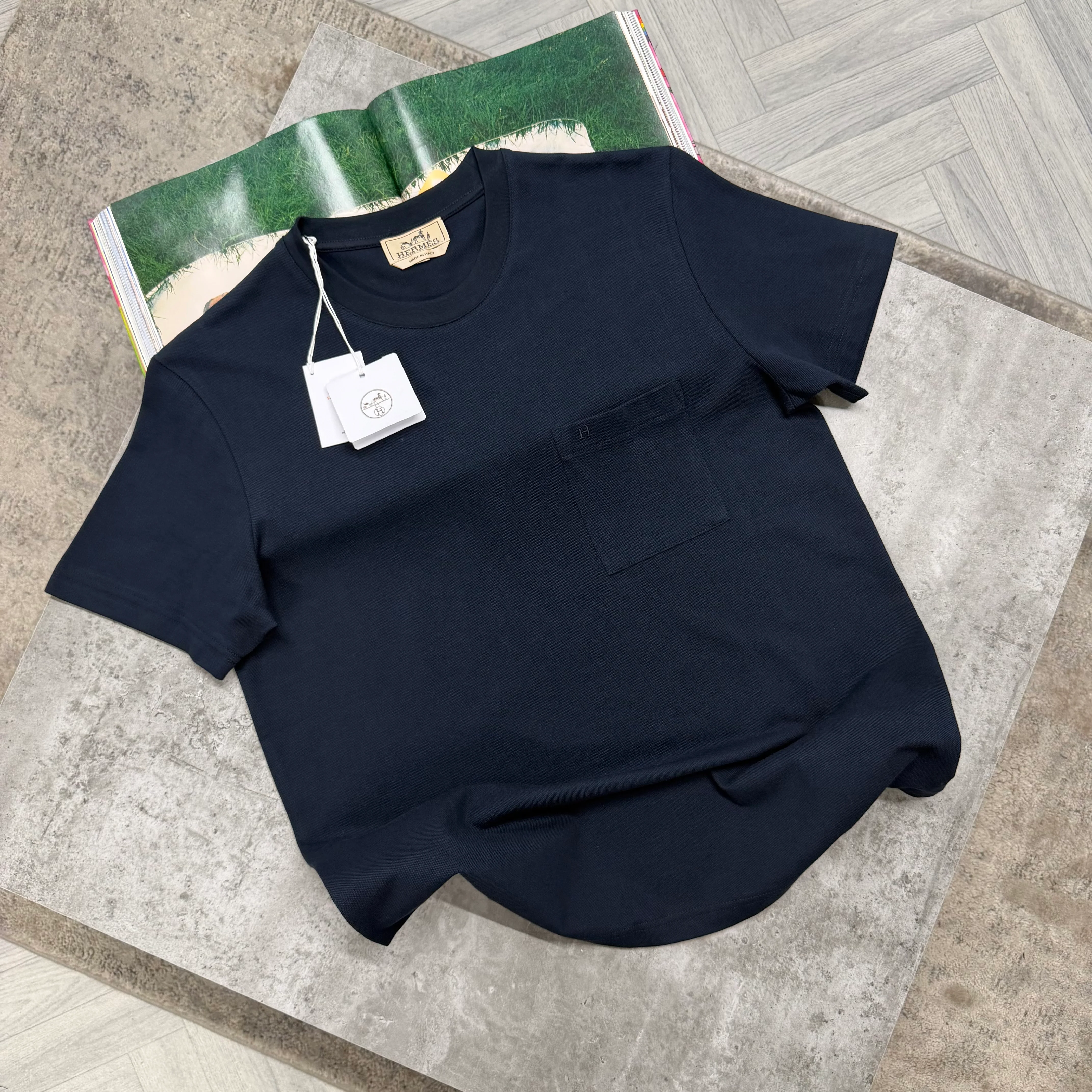 H POCKET T SHIRT - NAVY