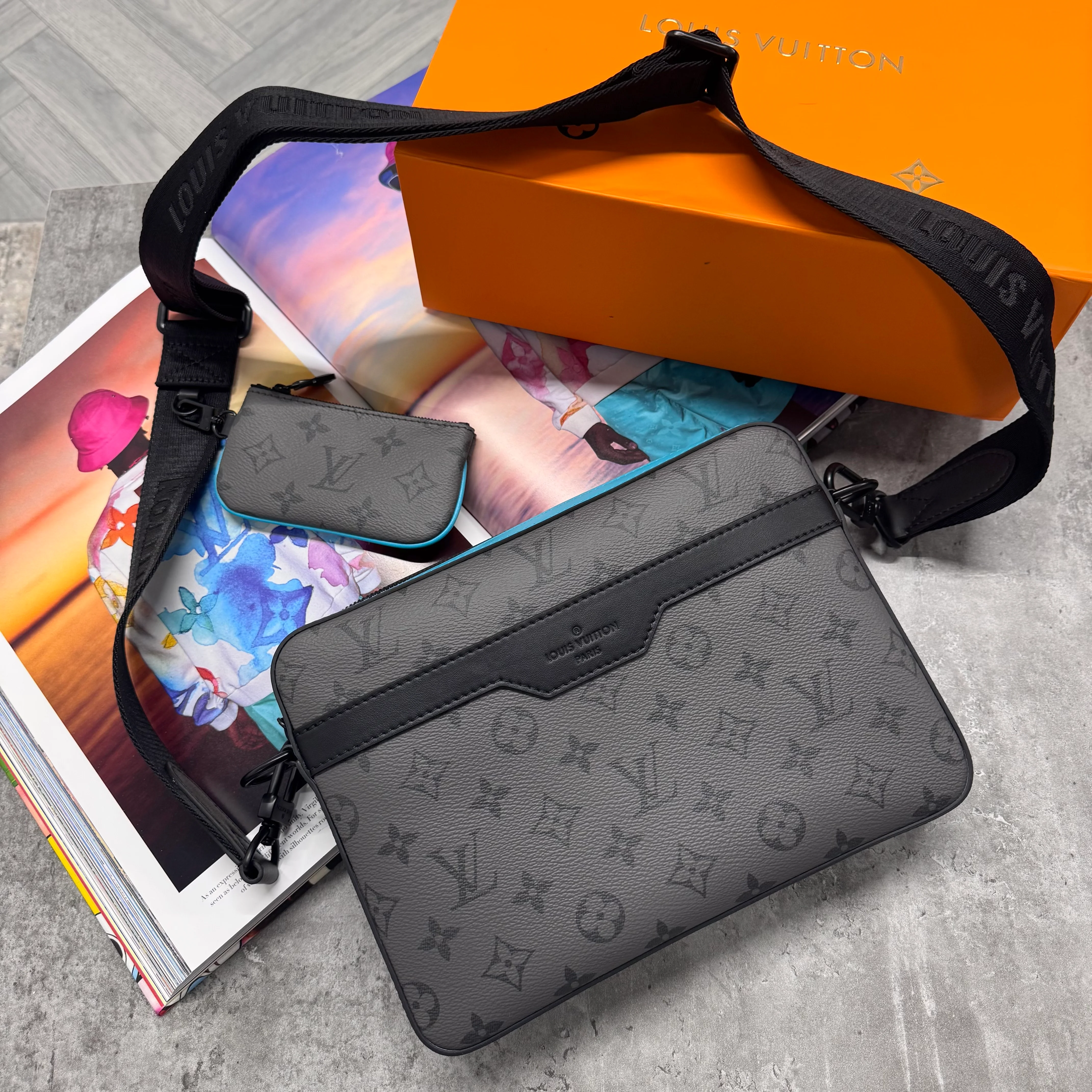 (PRE ORDER) LVE TRIO BAG - GREY / AQUA - Image 3