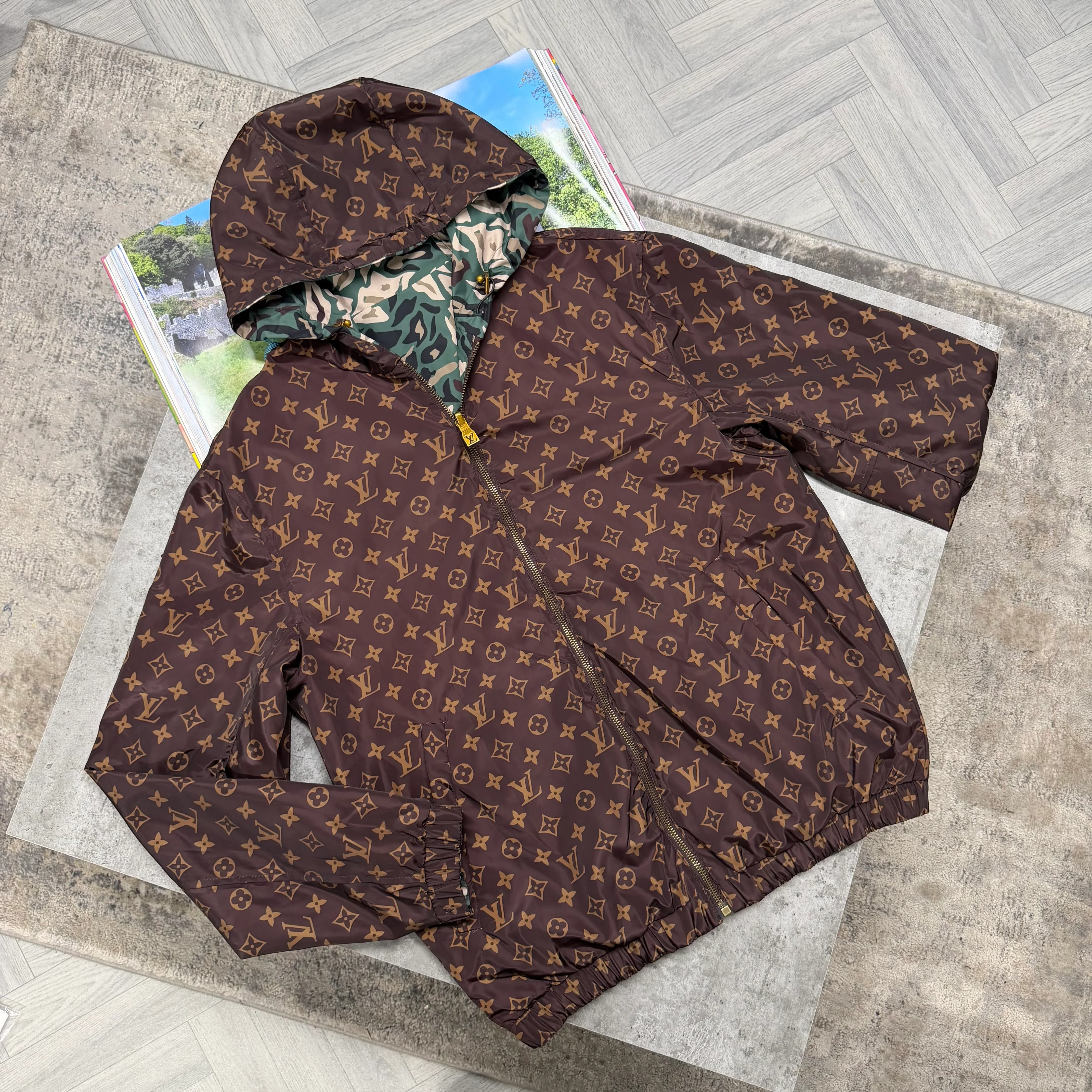 LVE REVERSIBLE JACKET - FOREST GREEN / BROWN - Image 2