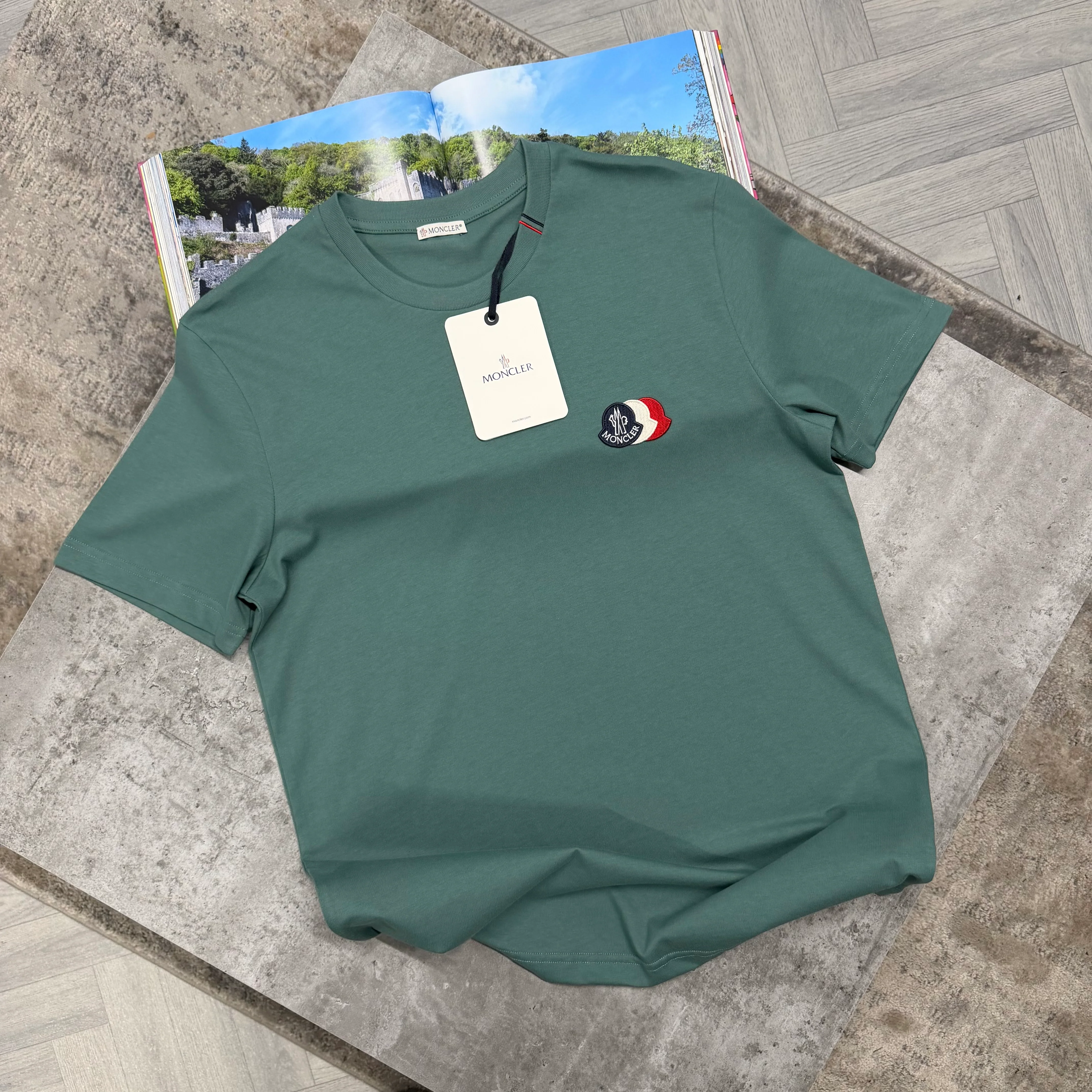 MNCLR TRIPLE LOGO T SHIRT - SAGE
