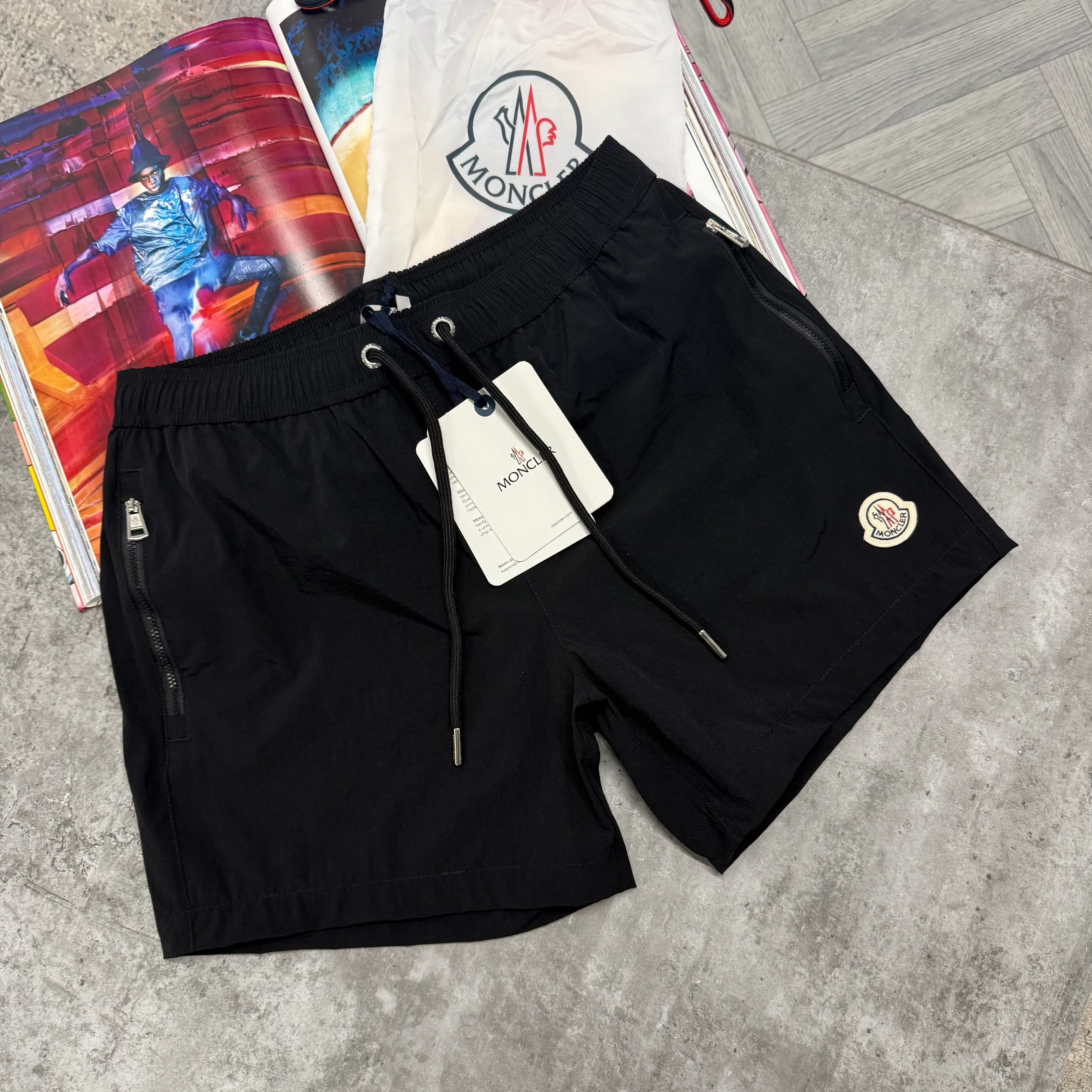 MNCLR ZIP POCKET BAGGED SWIMS - BLACK