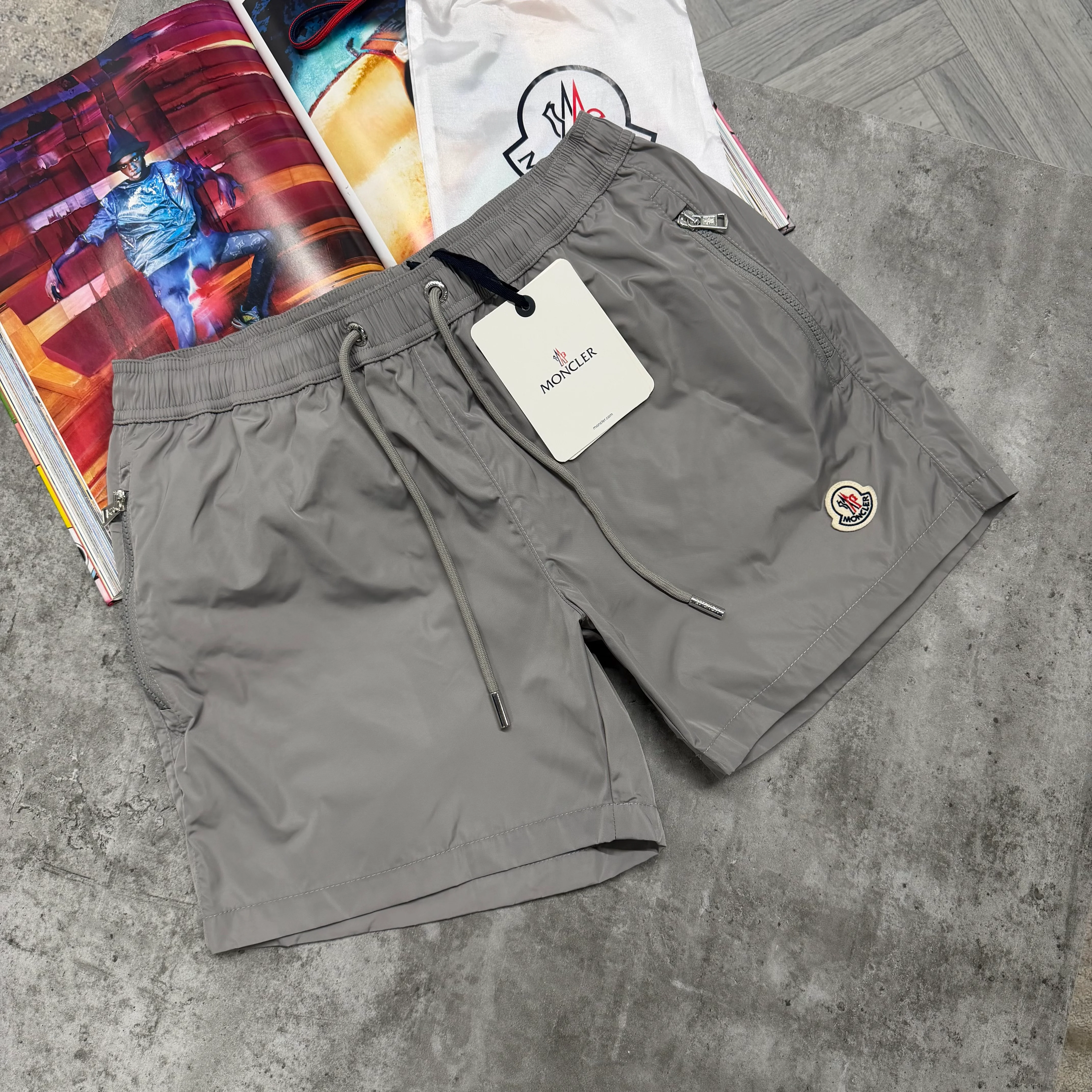 MNCLR ZIP POCKET BAGGED SWIMS - GREY
