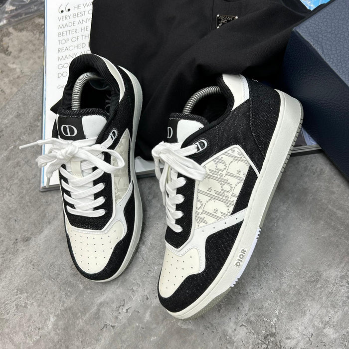 (PRE ORDER) B27 TRAINERS - BLACK DENIM / WHITE - Image 3
